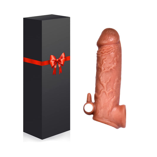 6.69 Inch Silicone Condom With Vibrator